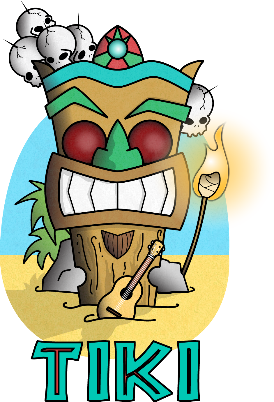 Image Gallery Tiki Cartoon - Tiki Cartoon (941x1380)
