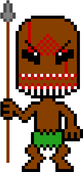 Tiki Man - Pixel Art (300x590)