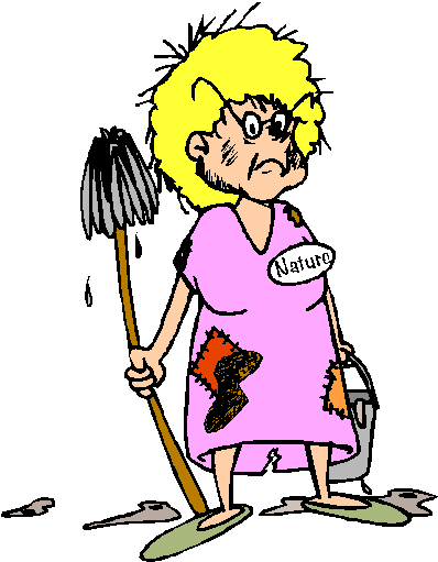 Don't Know About The Spring Cleaning, But I Am - Old Lady Cleaning Cartoon (397x509)