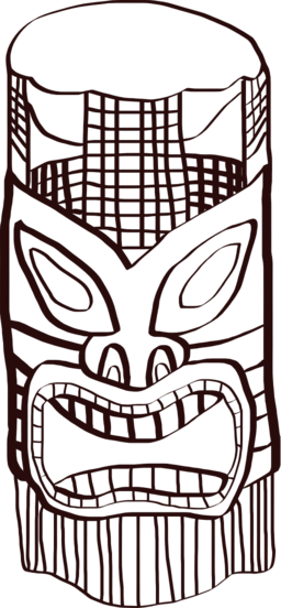 Tiki Man Coloring Page (256x552)