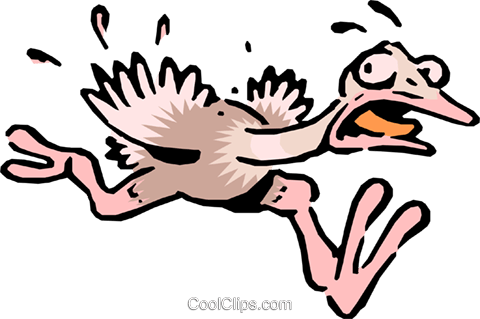 Cartoon Ostrich Royalty Free Vector Clip Art Illustration - Scared Eagle Clip Art (480x319)