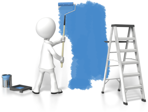 Preparing To Sell Your Business - Stickman Works Painter On A Ladder (500x375)