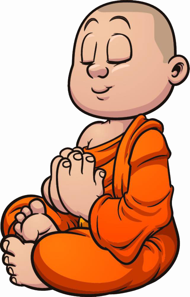 Portrait Clipart Namaste - Cartoon Monk - (641x1000) Png Clipart Download