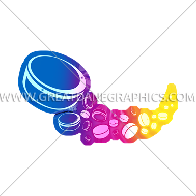 Ice Hockey Rainbow Glow - Circle (385x385)