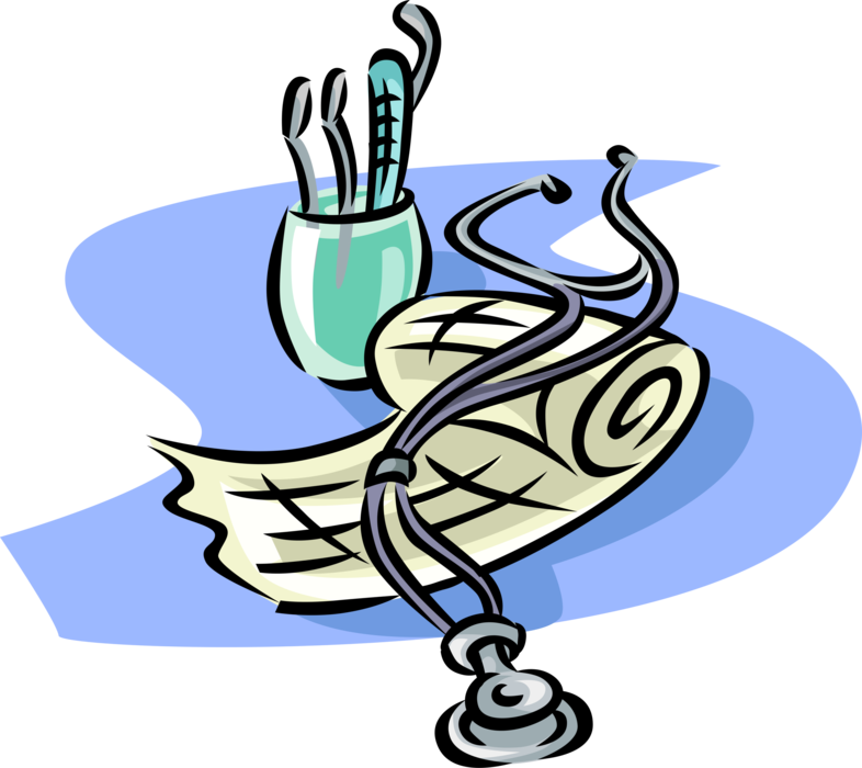 Vector Illustration Of Medical Physician Doctor's Stethoscope - Illustration (786x700)