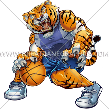Basketball Tiger - Tiger With A Basketball (385x385)