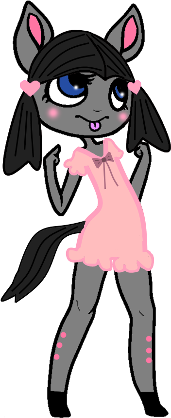 Neko Pony Girl - Cartoon (394x961)