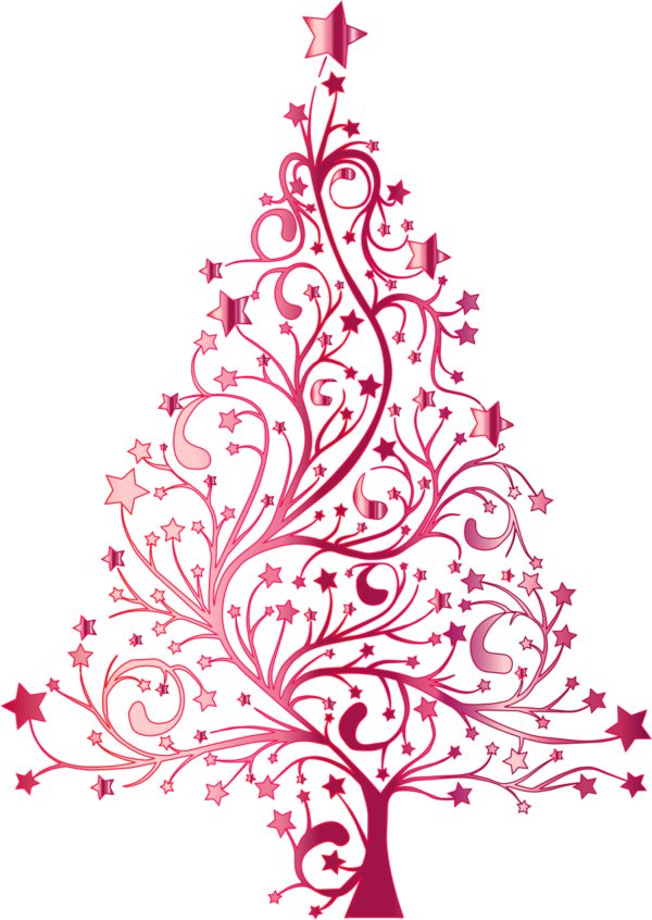 Royalty Free Retro Pink Background - Christmas Tree Silhouette Png (600x846)