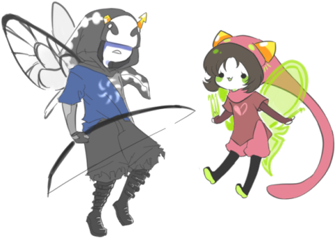 “ D > Deceased Together - Equius And Nepeta God Tier (500x369)