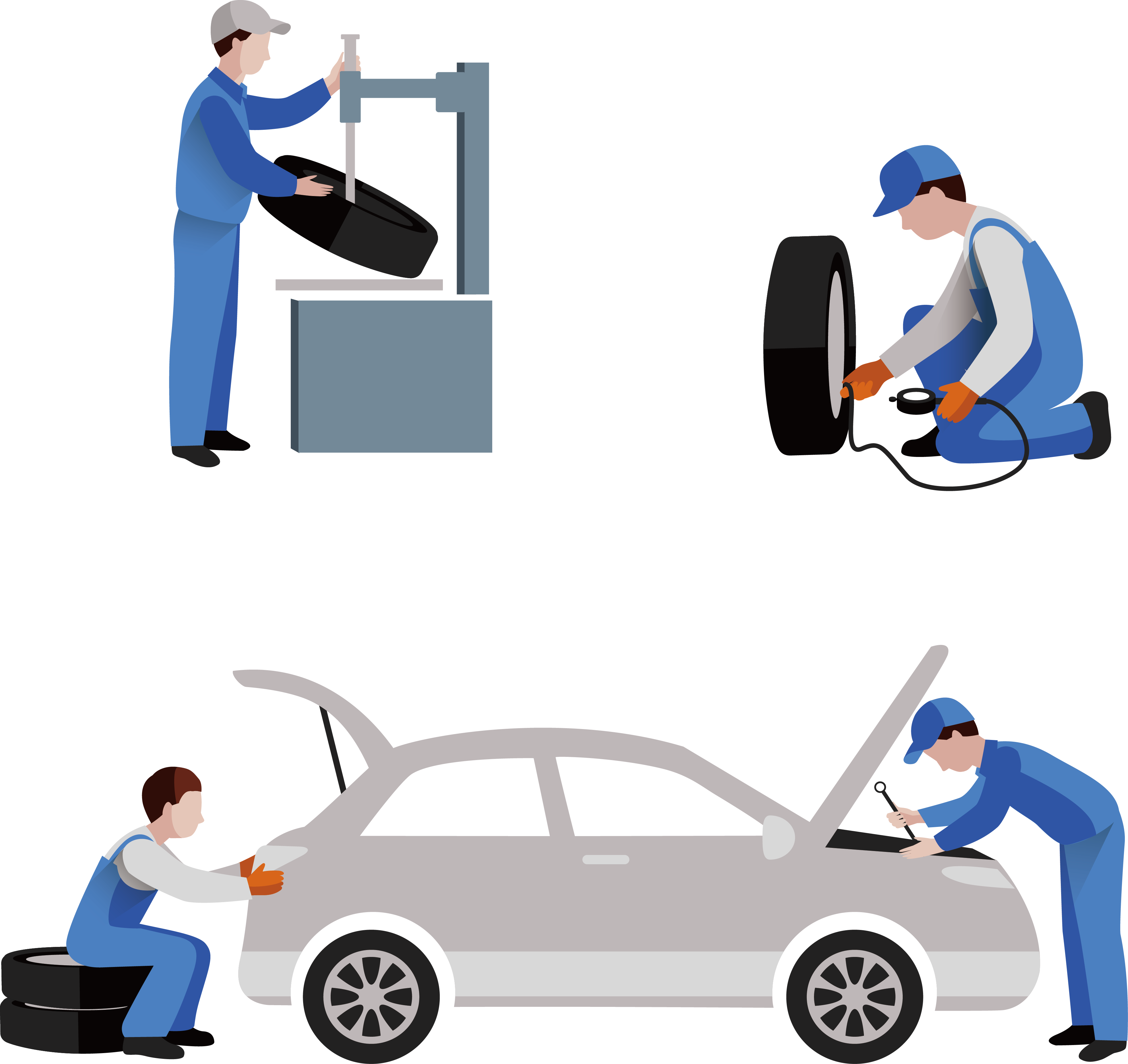 Car Repair Tire Repair - Mechanical Png Car (3930x3707)
