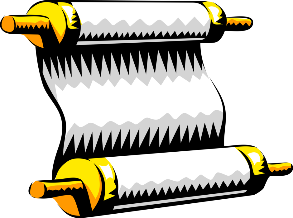 Vector Illustration Of Religious Text Parchment Scroll - Leyes Del Gobierno (940x700)