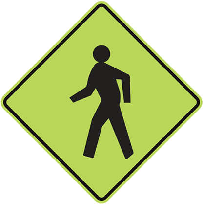 W11-2pedestrian Symbol - Pedestrian Crossing Sign (500x500)