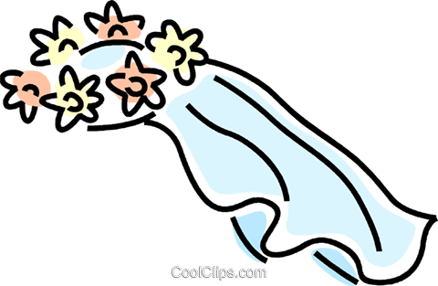 Bridal Veil Royalty Free Vector Clip Art Illustration - Veil Clipart (480x313)