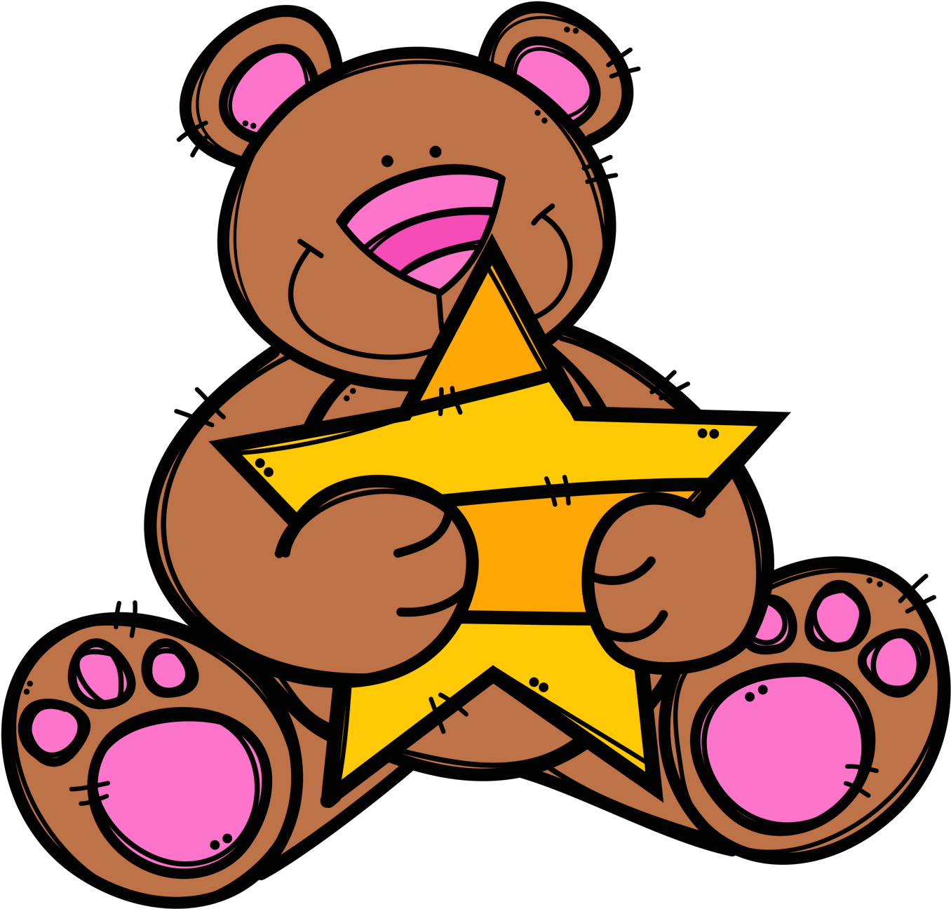 Bears Hugging Stars Clip Art - Clip Art (1447x1455)