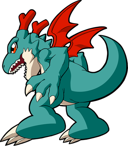 Attacks Slamming His Tail At The Enemy - Digimon World Championship Ds (438x500)