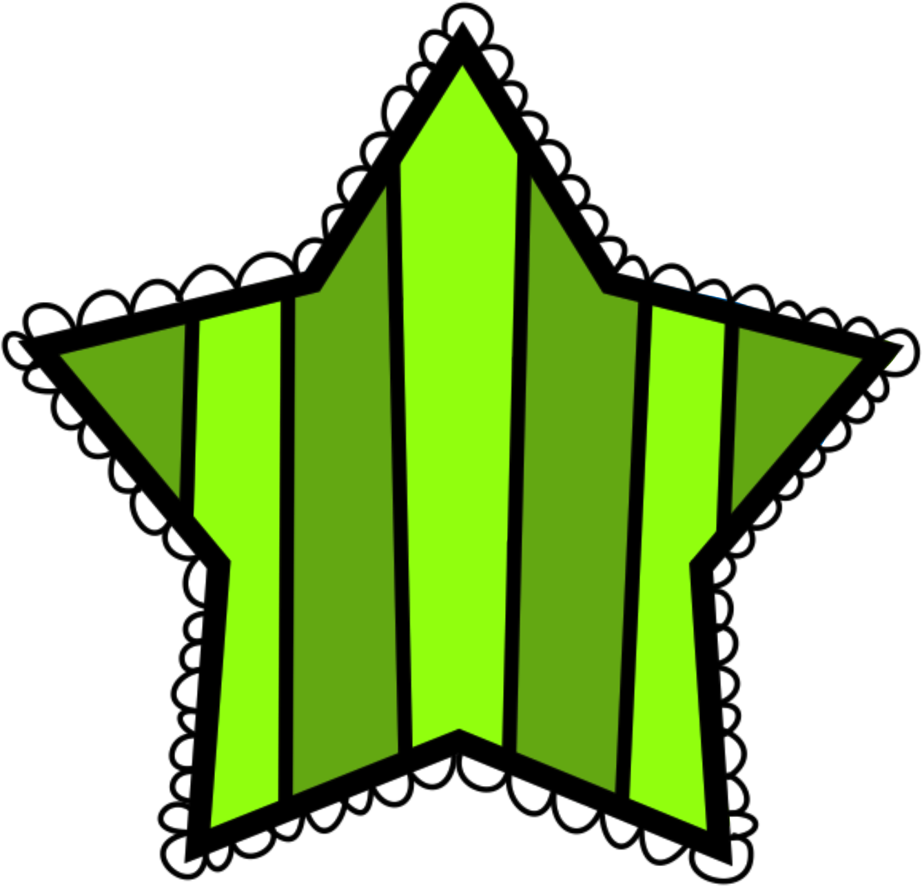 *✿*estrella*✿* - Green Polka Dot Star (1410x1358)