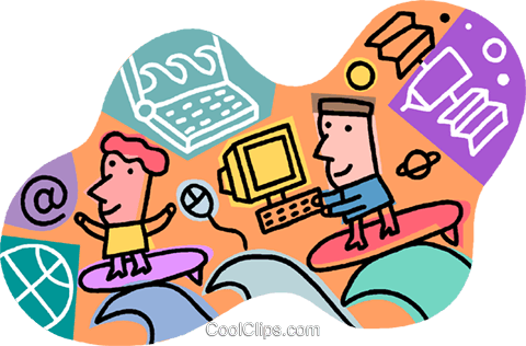 Surfing The Internet, Computers Royalty Free Vector - Library Literacy: Managing The Information Explosion (480x316)