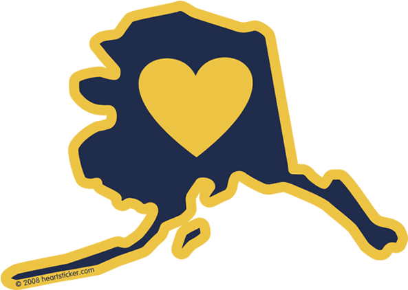 Ak Heart In Alaska Sticker - Alaska (598x598)