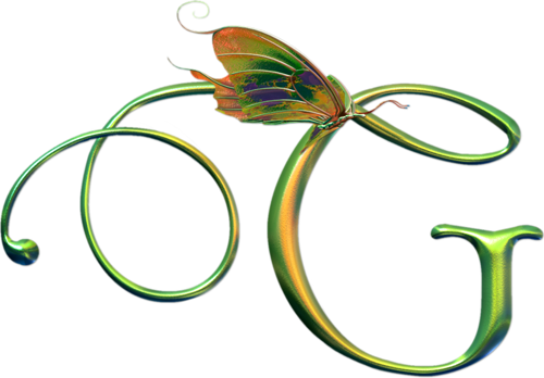 Fancy Letters - Letras G Con Mariposas (500x348)