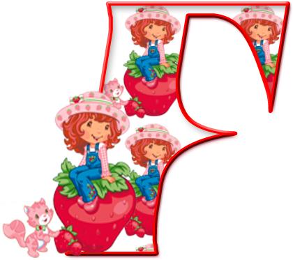 Alfabeto De Jahodový Koláč Sentado En Una Fresa - Avecedario De La Fresita (420x373)