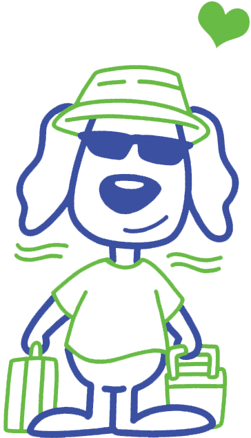 Dog With Sun Glasses And Suitcases - Suitcase (364x634)