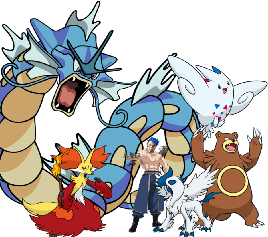 Markiplier And His Team By Dispoablebuttons - Gyarados (952x838)