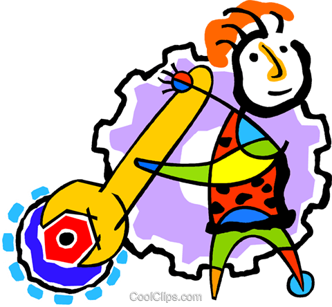 Wrench, Gears Royalty Free Vector Clip Art Illustration - Wrench, Gears Royalty Free Vector Clip Art Illustration (480x444)