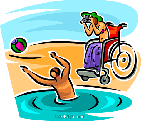 Two People Playing At The Beach Royalty Free Vector - Two People Playing At The Beach Royalty Free Vector (480x411)