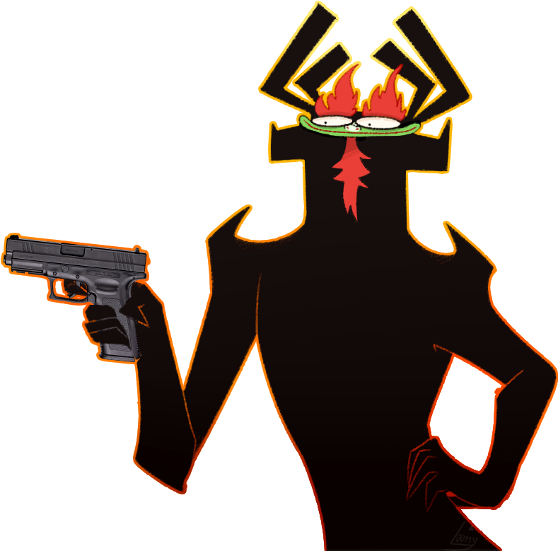 Eat Bullets By Triloomy - Samurai Jack Aku With A Gun (798x785)