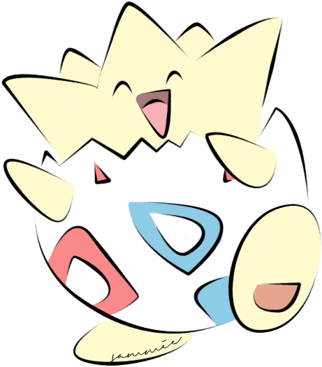 Togepi Coloured By Ensnarings - Togepi Face (488x552)