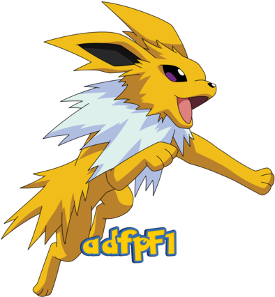 135 Jolteon By Adfpf1 On Deviantart - Pokemon Jolteon Render (400x432)