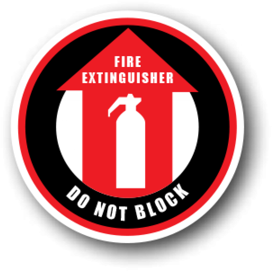 Safety Sign, Fire Extinguisher Do Not Block - Ergomat - Durastripe Circular Peel & Stick Floor (1000x977)