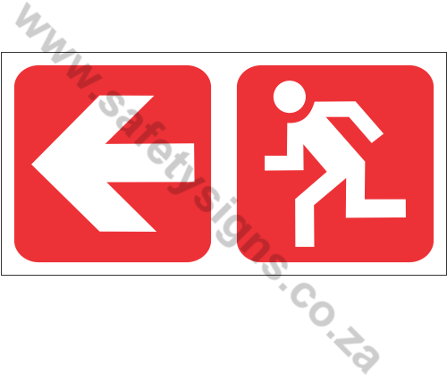 Fire Exit Left Safety Sign - Escape Route Signs (499x499)