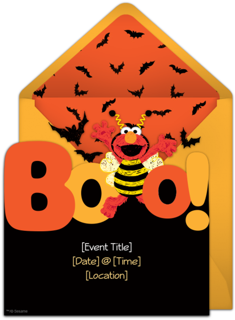 Free Elmo Boo Invitations Elmo, Halloween Parties And - Elmo Halloween Birthday Party (650x650)