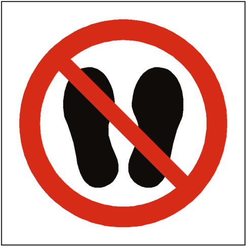 Do Not Stand Or Walk Here Symbol Sign - Do Not Walk On Sign (600x600)