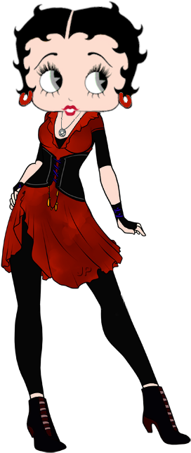 Betty Boop Red And Black Modern Fashion More - Betty Boop (364x676)