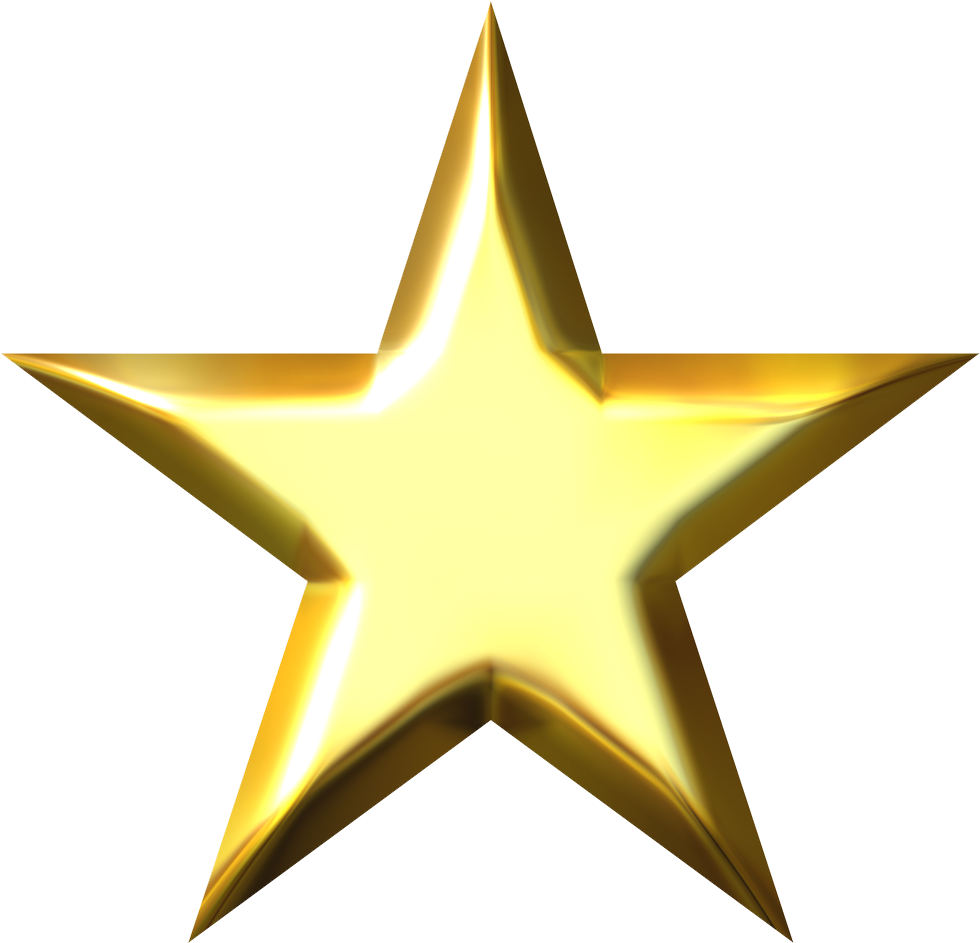 3d Gold Star Png Picture - Gold Star Png (1000x1000)