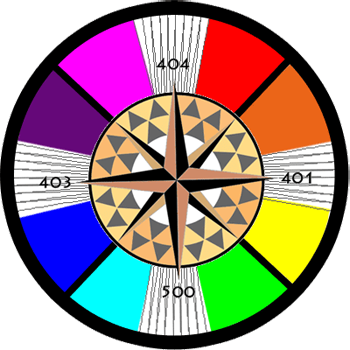 Graphic Of Tv-styled Test Pattern With Central Compass - Nautical Star (350x350)