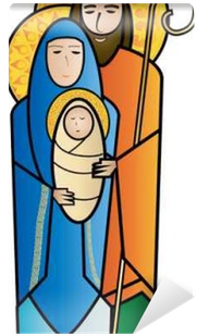 Christmas Religious Nativity Scene, Holy Family Abstract - Jesus (400x400)