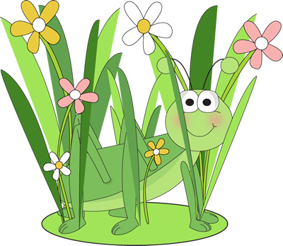 A Patch Of Grass Clip Art Clipart Cliparts For You - Grasshopper In Grass Cartoon (400x348)