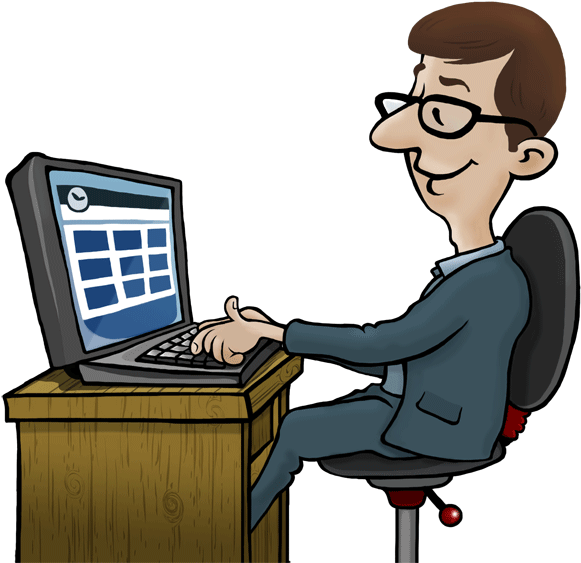 Free Employee Computer Monitoring Software For Office - Employee Computer Cartoon (600x576)