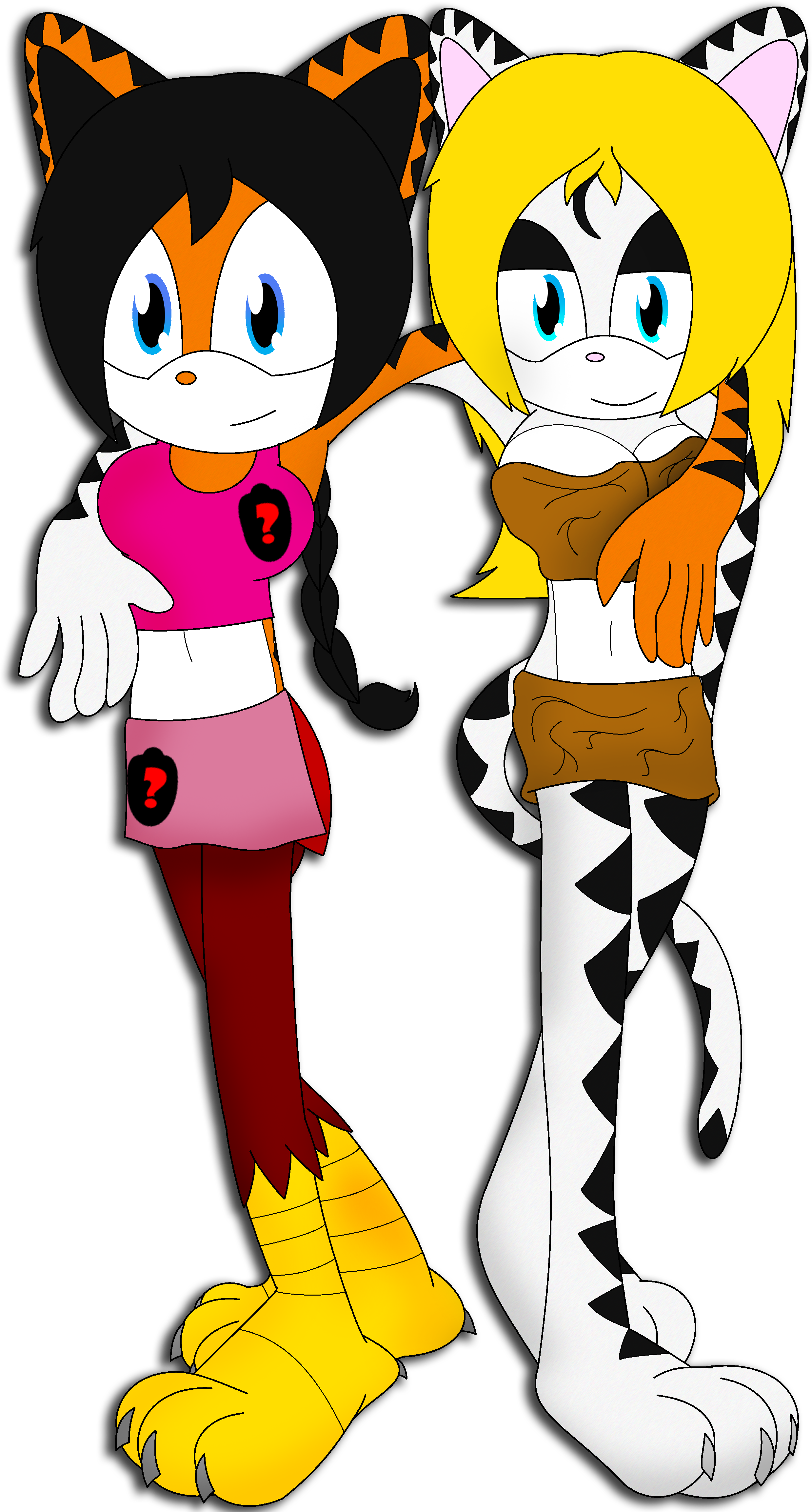 Liz And Olivia - Cartoon (2477x4611)