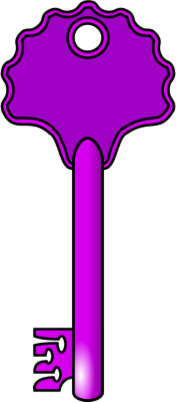 Clip Arts Related To - Purple Key Clip Art (600x1364)