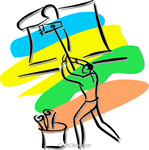 Person Putting Up Wallpaper Royalty Free Vector Clip - Person Putting Up Wallpaper Royalty Free Vector Clip (475x480)