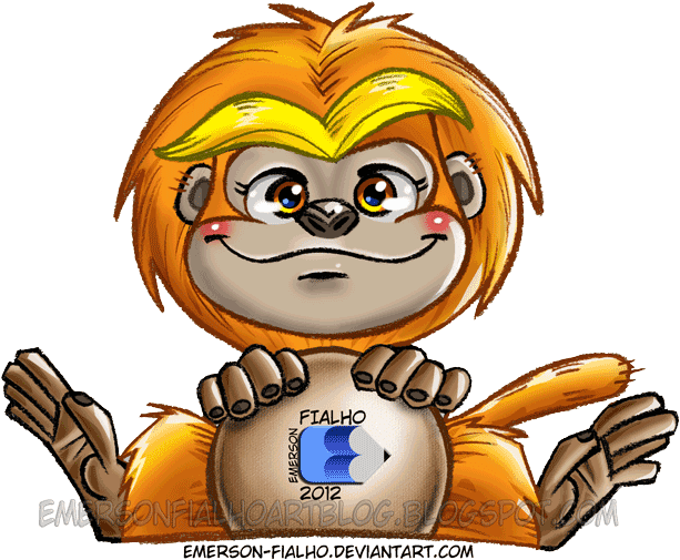 Golden Lion Tamarin Cartoon Drawing Monkey - Desenhos De Micos Leao Dourado (900x636)