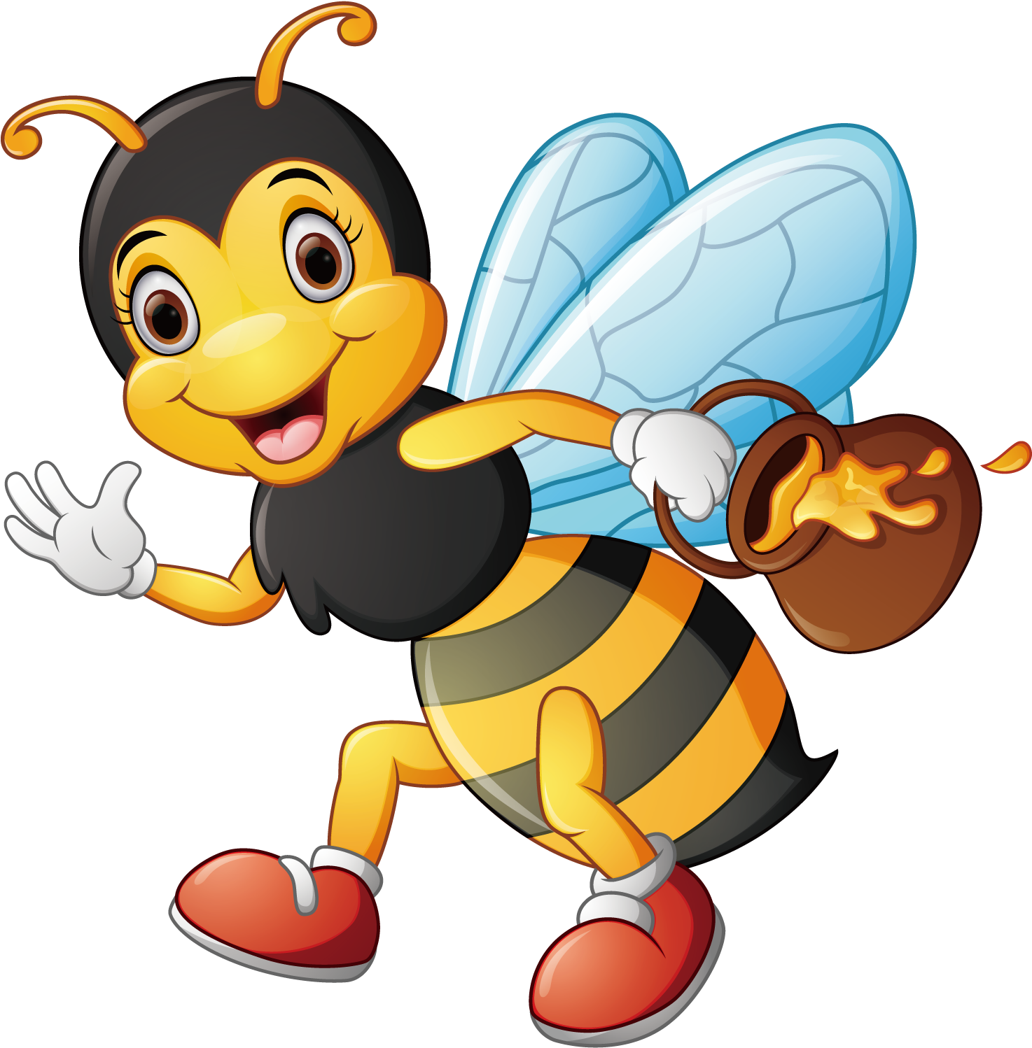 Bee Cartoon Illustration - Bee Cartoon In Png (1800x1800)