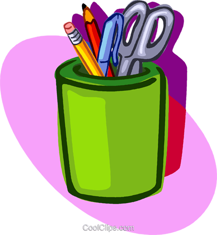 Cup Of Pencils Collected Over Years Royalty Free Vector - Art And Craft Clipart (442x480)