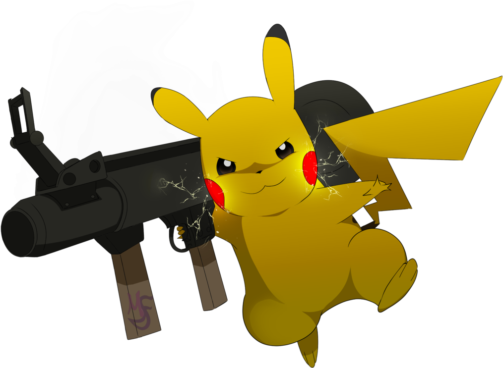 Pikachu Used Rocket Launcher By Sozo - Pikachu With Rocket Launcher (1024x750)