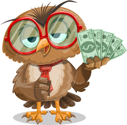 Cartoon Characters Vector - Owlbert Witty Png (457x464)