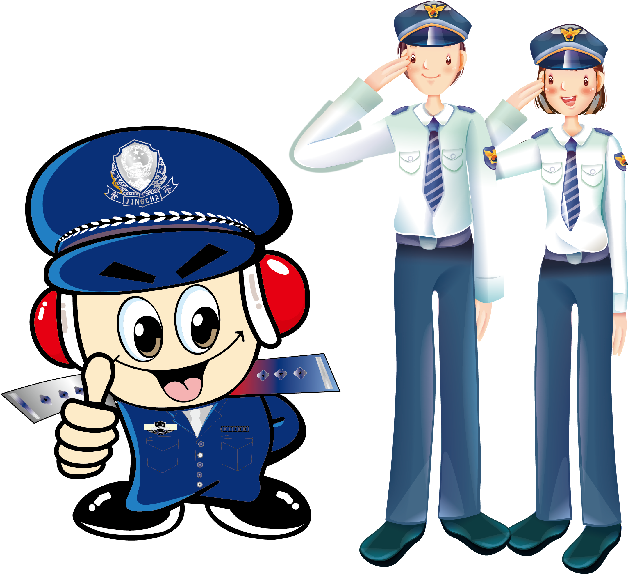 Cartoon Comics Police Officer - 卡通 警察 (2187x1995)